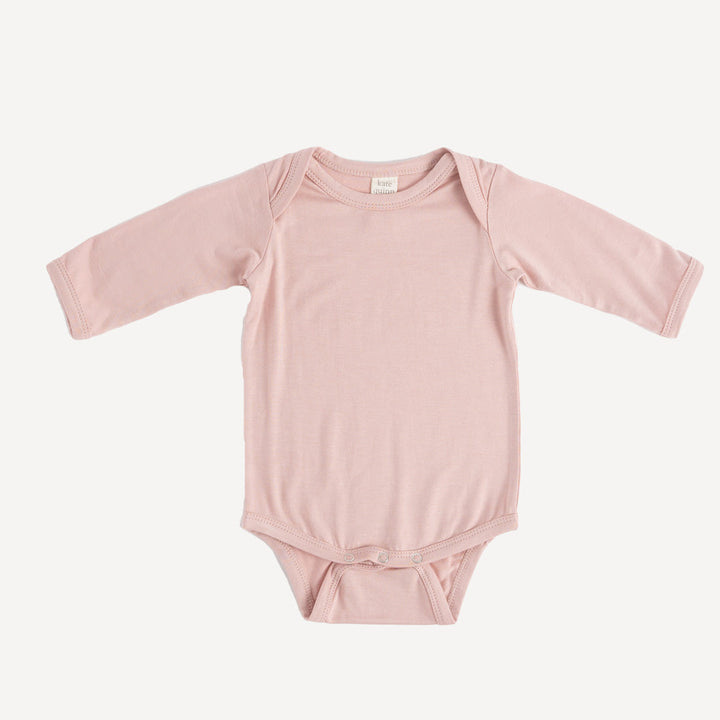 PREORDER long sleeve lap neck bodysuit | rose smoke | bamboo