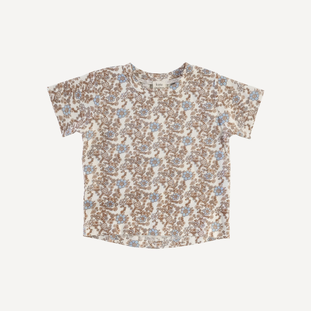 PREORDER short sleeve boxy tee | cornflower ditsy | bamboo
