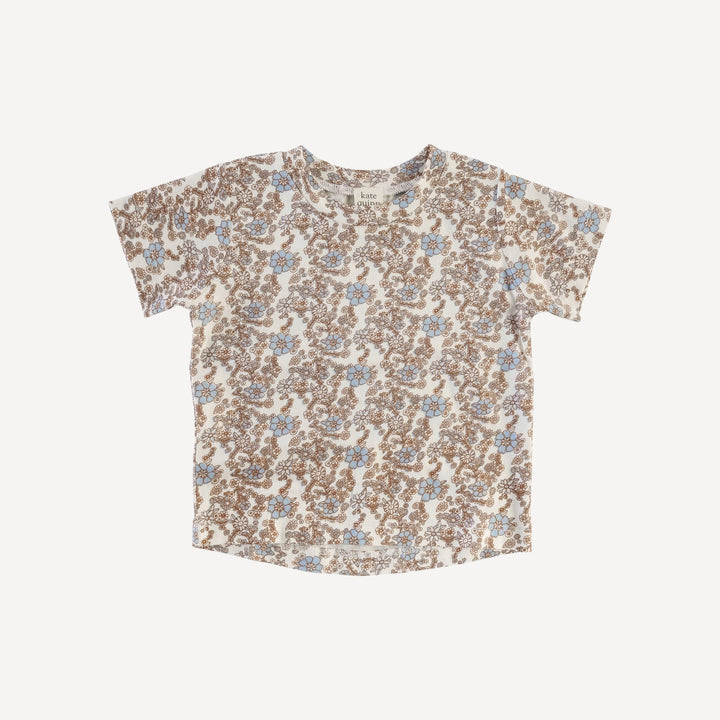 PREORDER short sleeve boxy tee | cornflower ditsy | bamboo