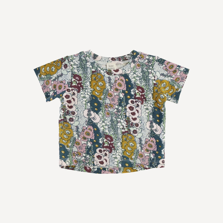 PREORDER short sleeve boxy tee | hollyhock | bamboo