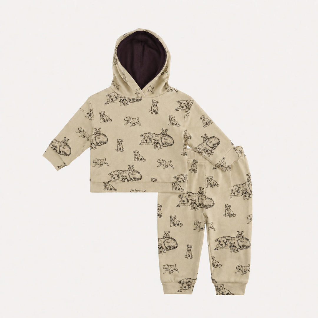 PREORDER long sleeve hooded relaxed jogger set | pit bulls | bamboo