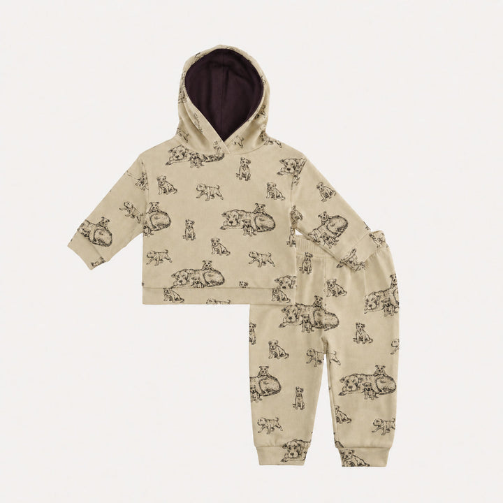 PREORDER long sleeve hooded relaxed jogger set | pit bulls | bamboo