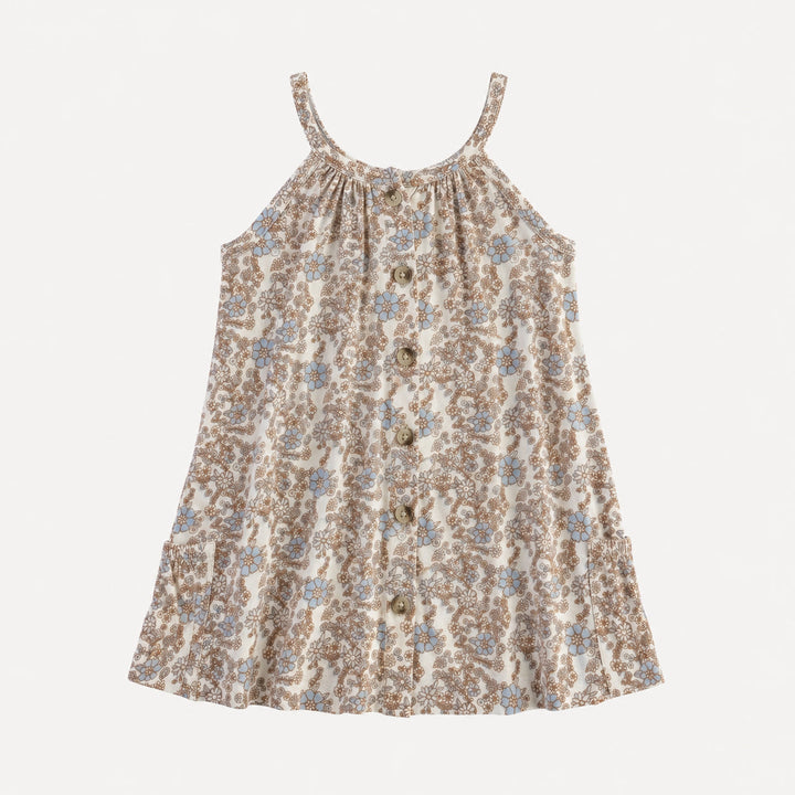 PREORDER sleeveless button pocket dress | cornflower ditsy | bamboo