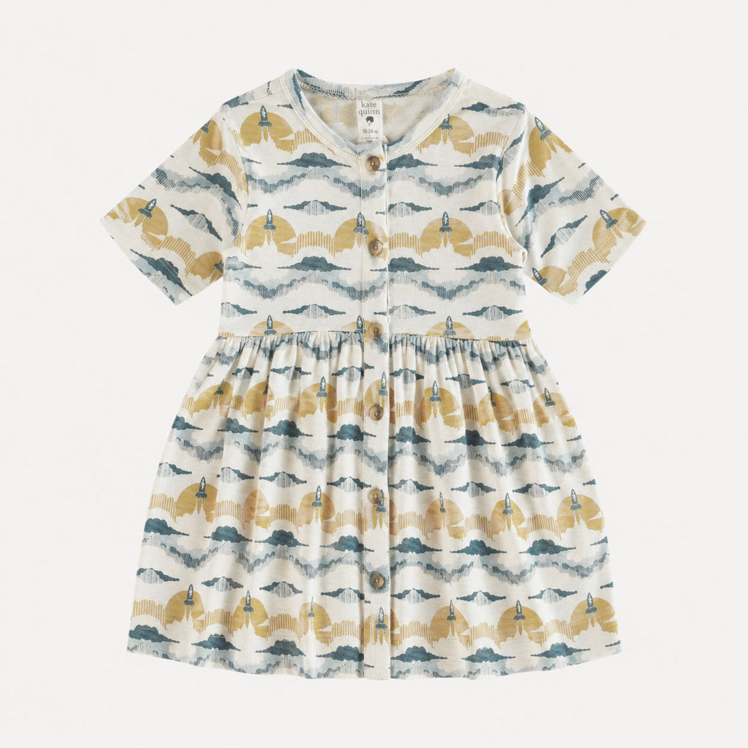 PREORDER short sleeve button front dress | rocket | bamboo