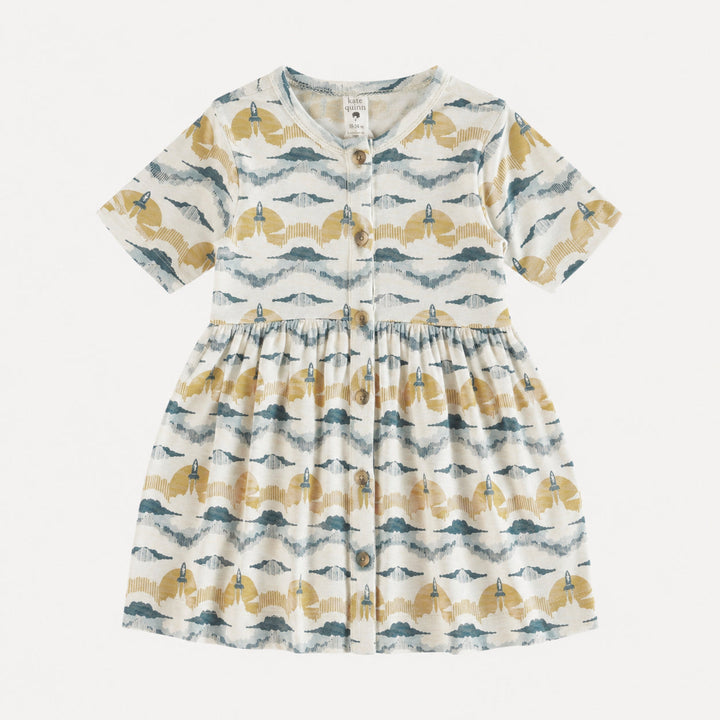 PREORDER short sleeve button front dress | rocket | bamboo