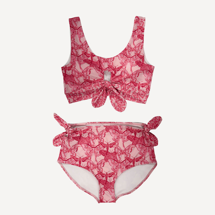 womens tie two piece swimsuit | pink moth wallpaper | swim