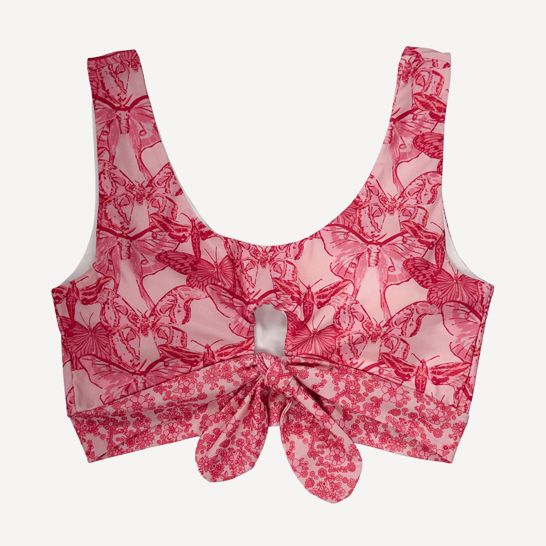 womens tie two piece swimsuit | pink moth wallpaper | swim
