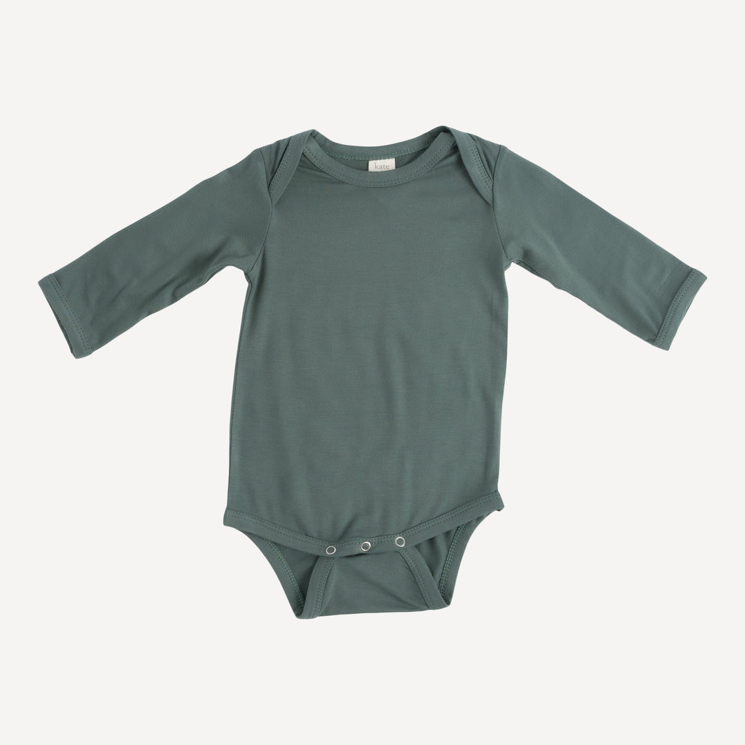 PREORDER long sleeve lap neck bodysuit | forest | bamboo