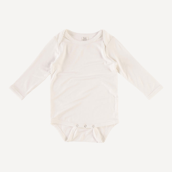 PREORDER long sleeve lap neck bodysuit | coconut milk | bamboo