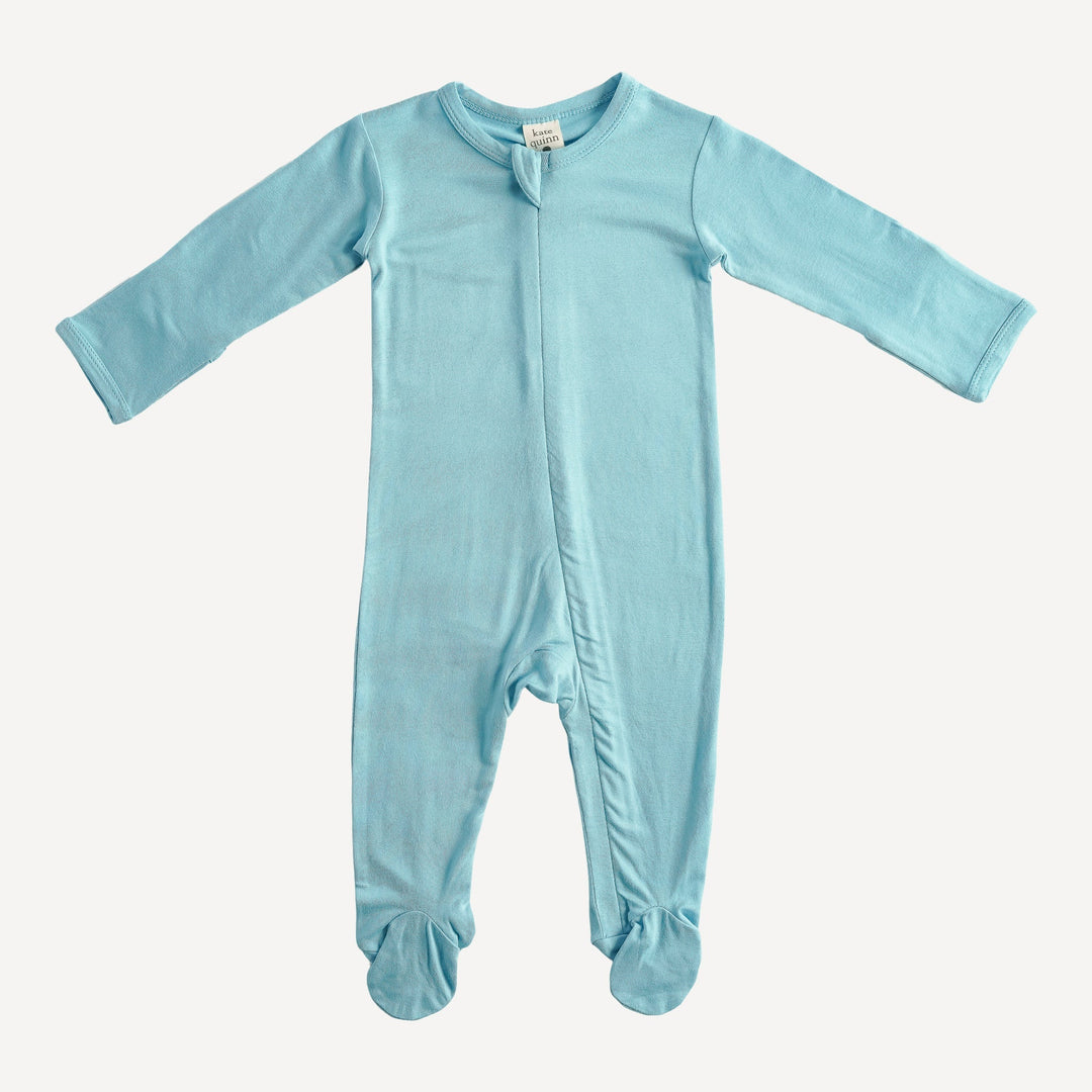 PREORDER long sleeve two way zipper footie | grotto | bamboo