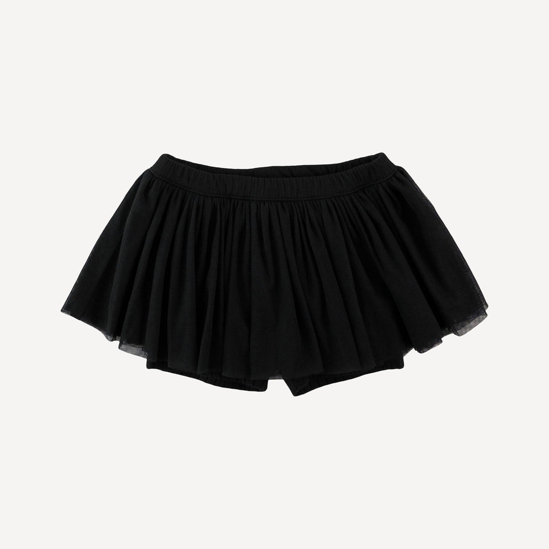 PREORDER tulle ballerina tutu short | black | organic cotton wide rib