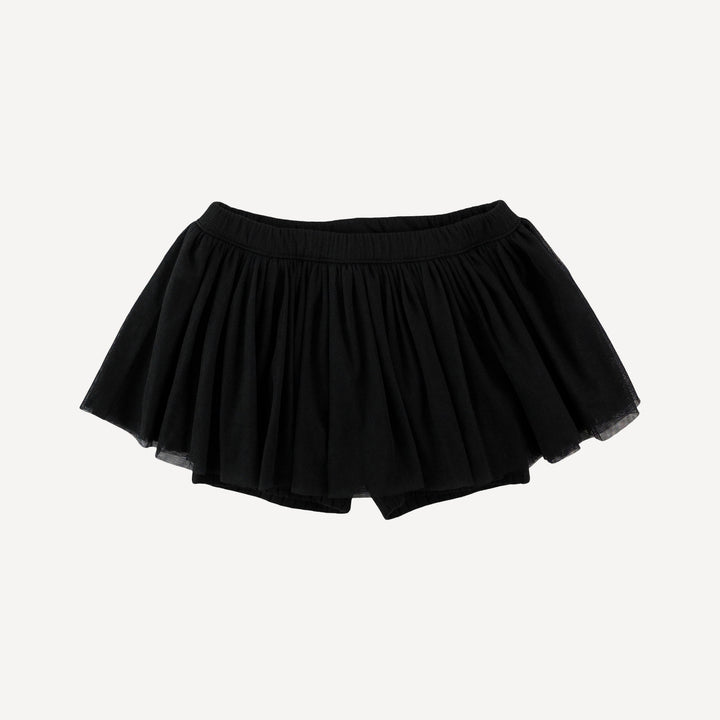 PREORDER tulle ballerina tutu short | black | organic cotton wide rib