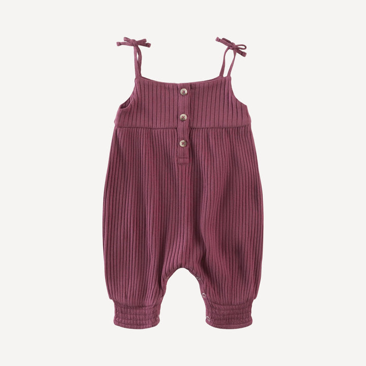 PREORDER gathered smocked tie jumpsuit | wild ginger | organic cotton wide rib