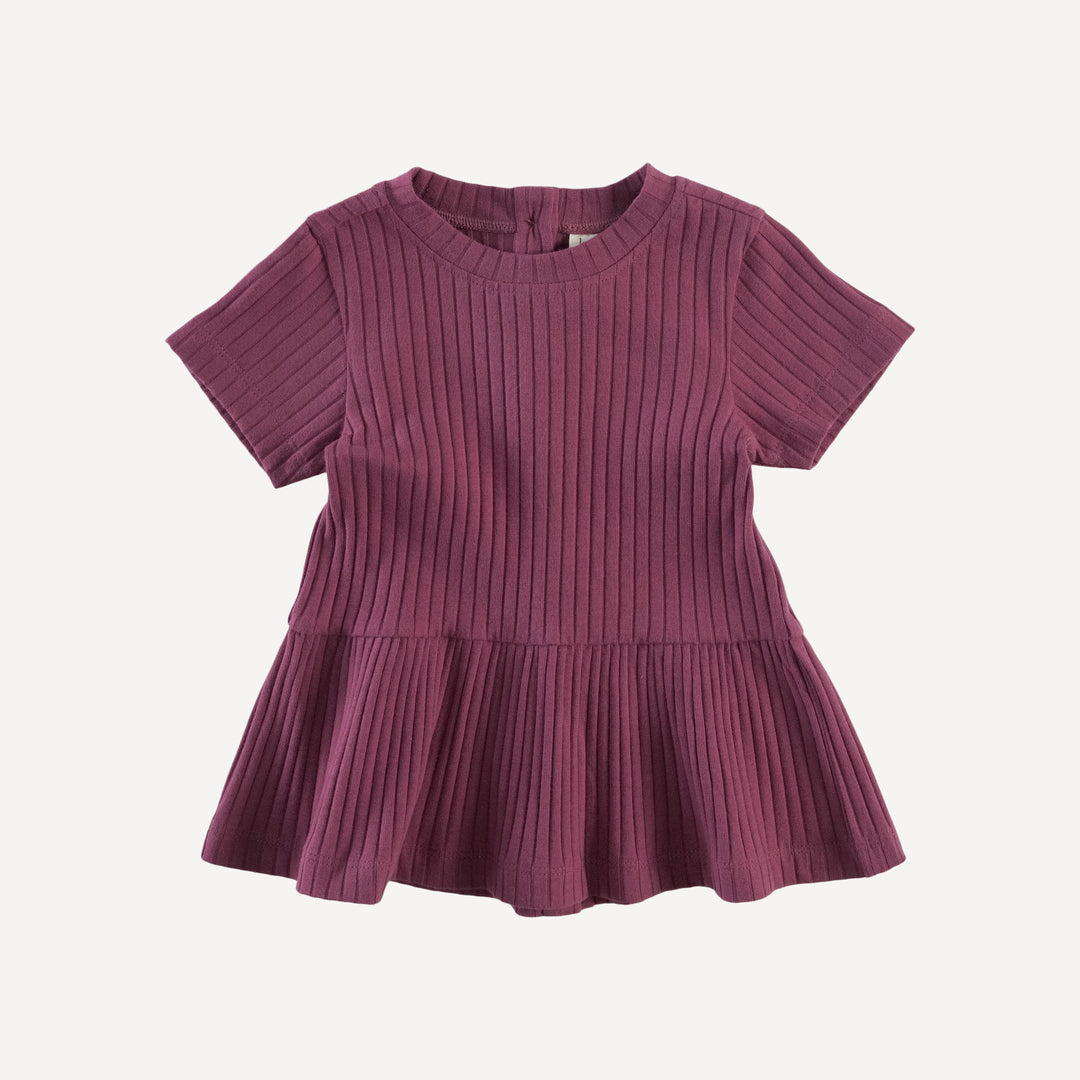 PREORDER short sleeve kate top | wild ginger | organic cotton wide rib