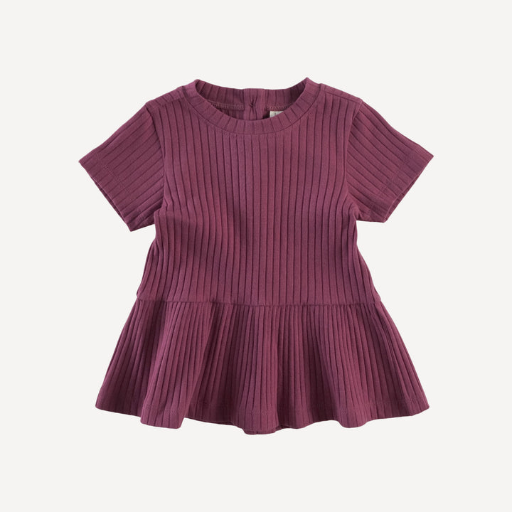 PREORDER short sleeve kate top | wild ginger | organic cotton wide rib