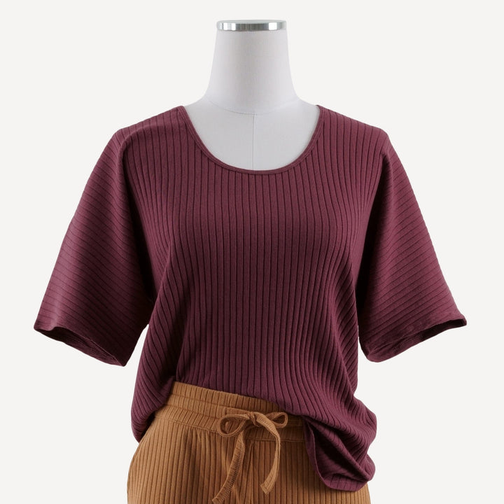 PREORDER womens scoop neck tee | wild ginger | organic cotton wide rib