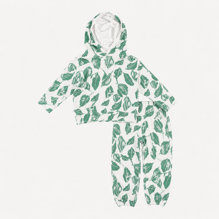 PREORDER long sleeve hooded relaxed jogger set | jade leaf | bamboo