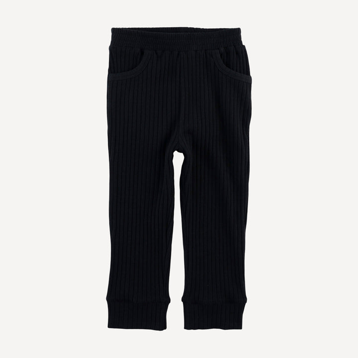 PREORDER cuffed pocket jogger | black | organic cotton wide rib