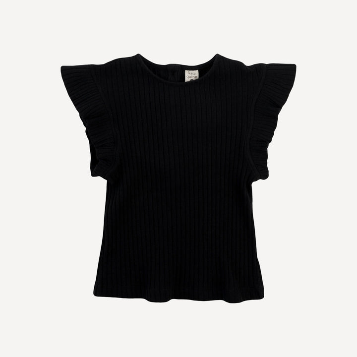 PREORDER retro flutter tee | black | organic cotton wide rib