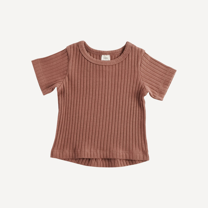 PREORDER short sleeve essential boxy tee | patina | organic cotton wide rib