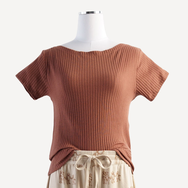 PREORDER womens boat neck tee | patina | organic cotton wide rib