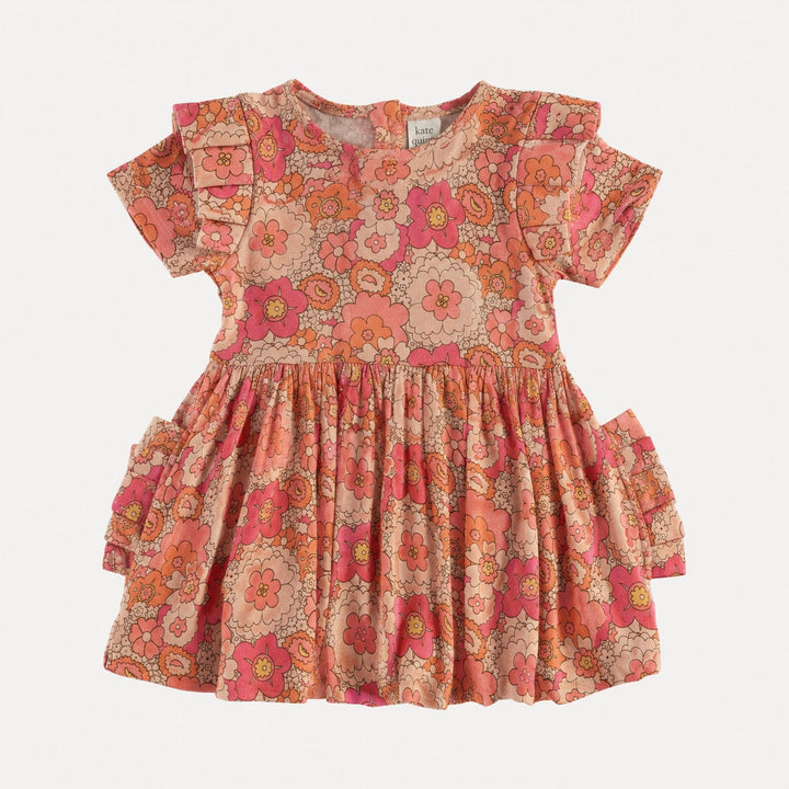 PREORDER short sleeve pleated bubble dress | mod 60s burst | bamboo