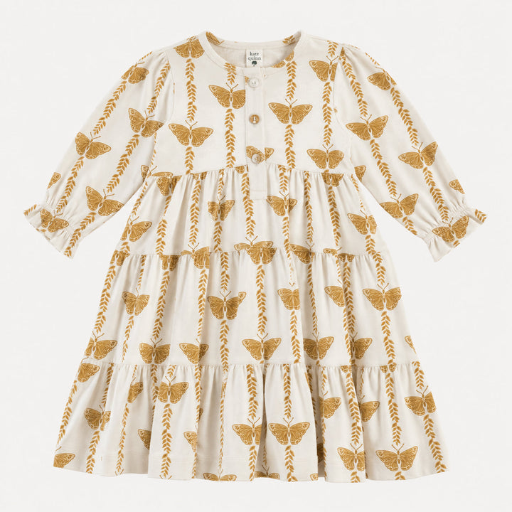 PREORDER long sleeve prairie dress | butterfly vine | bamboo