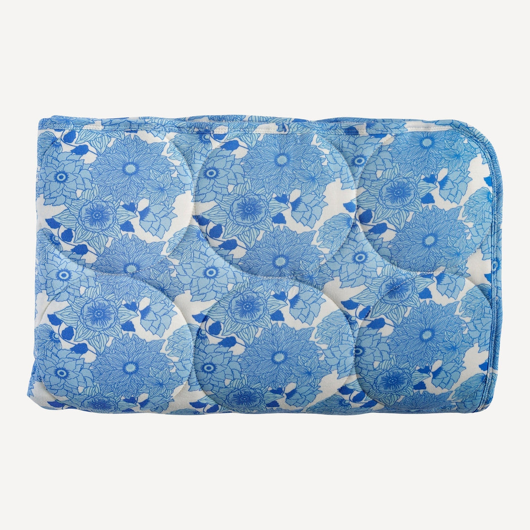 PREORDER classic circle quilt | blue vintage floral | bamboo