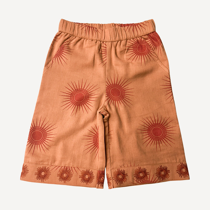 sun embroidered gaucho pant | mango sun | organic cotton gauze