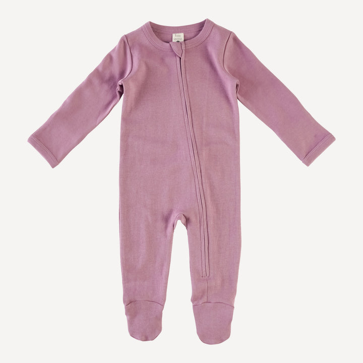 PREORDER long sleeve two way zipper footie | valarian | organic cotton interlock