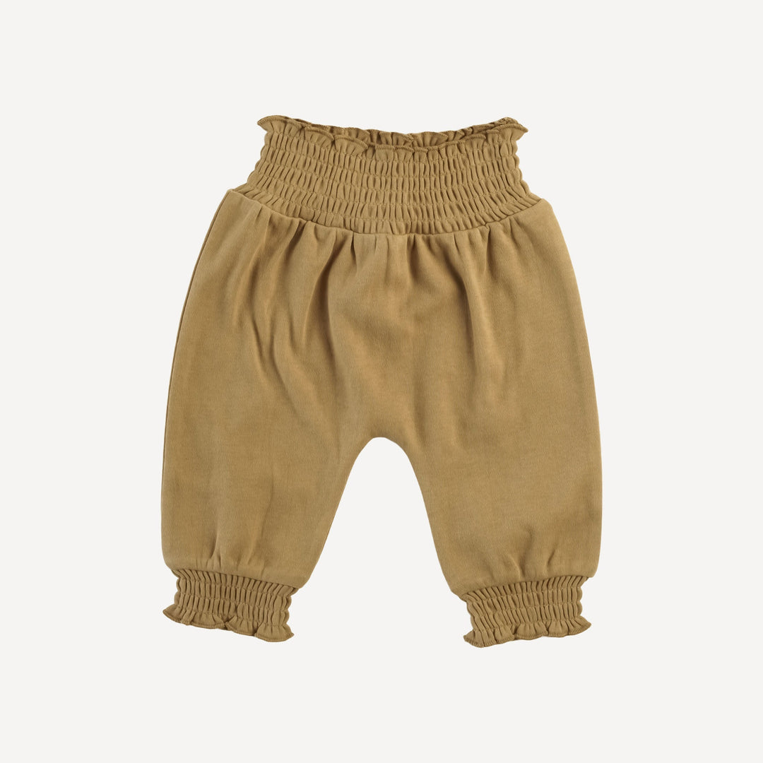 PREORDER smocked waist bubble pant | apple cinnamon | organic cotton interlock