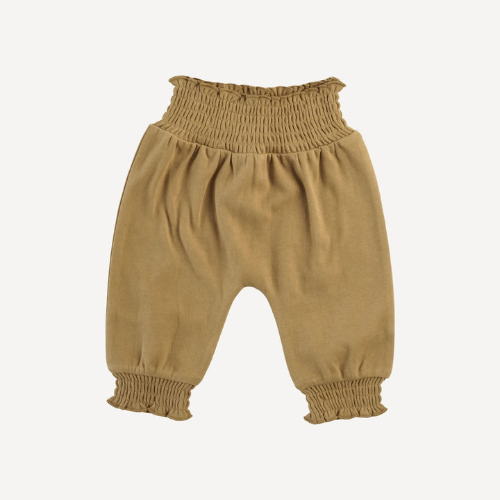 PREORDER smocked waist bubble pant | apple cinnamon | organic cotton interlock