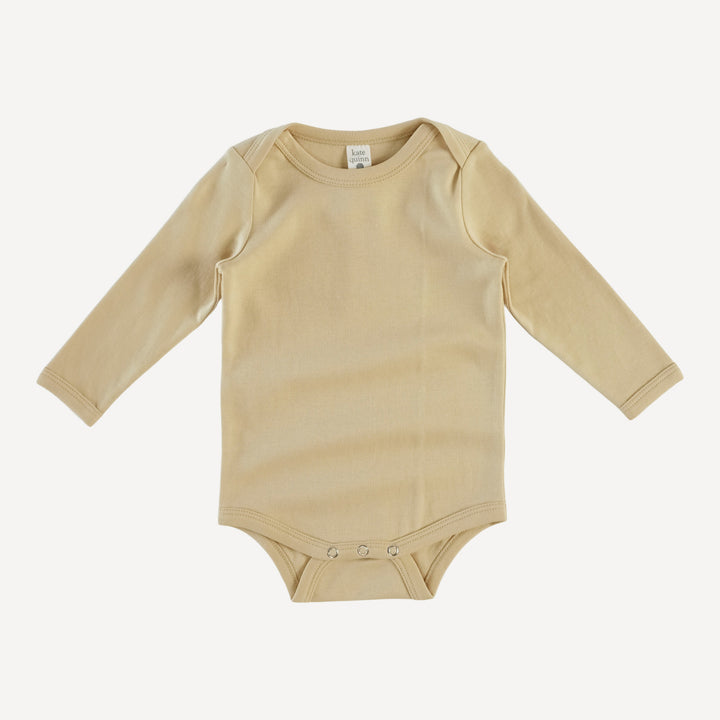 PREORDER long sleeve lap neck bodysuit | marzipan | organic cotton interlock