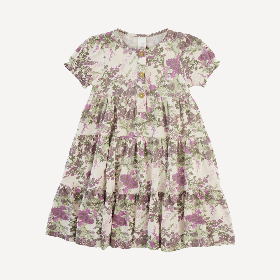 PREORDER short puff sleeve prairie dress | violet queen annes lace | modal
