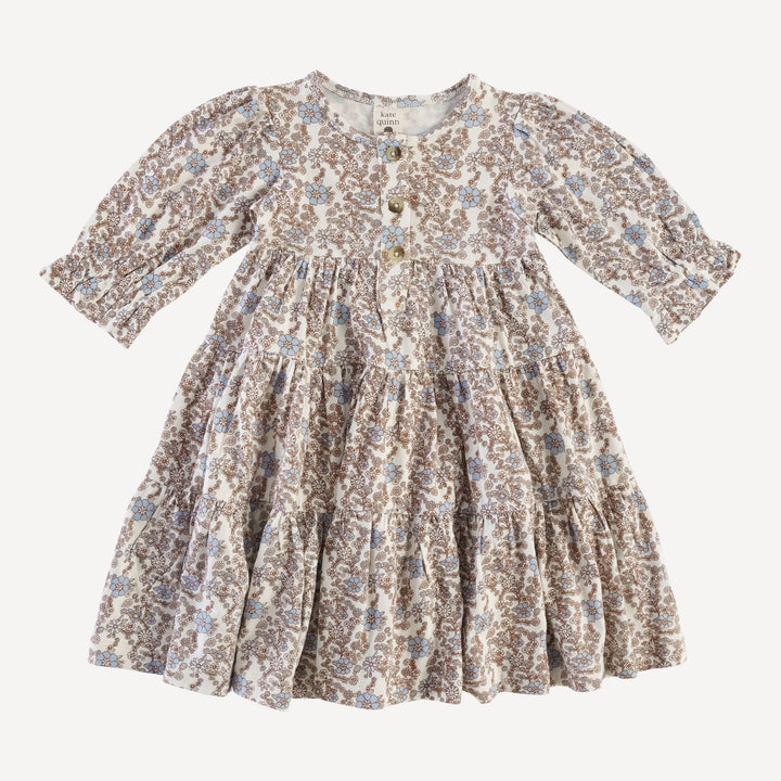 PREORDER long sleeve prairie dress | cornflower ditsy | bamboo