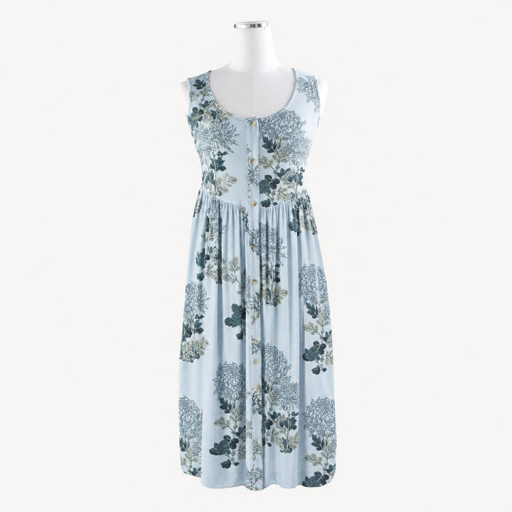 PREORDER womens sleeveless emma dress | blue mum | modal