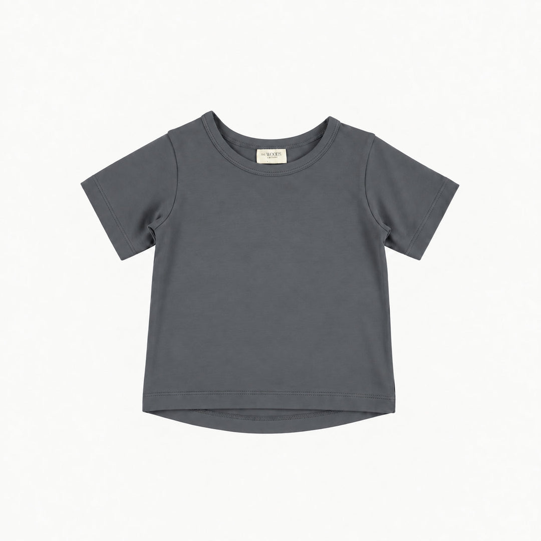 PREORDER short sleeve essential boxy tee | iron gate | modal
