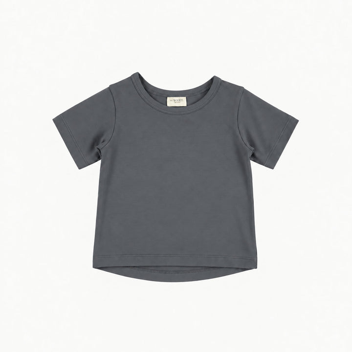 PREORDER short sleeve essential boxy tee | iron gate | modal
