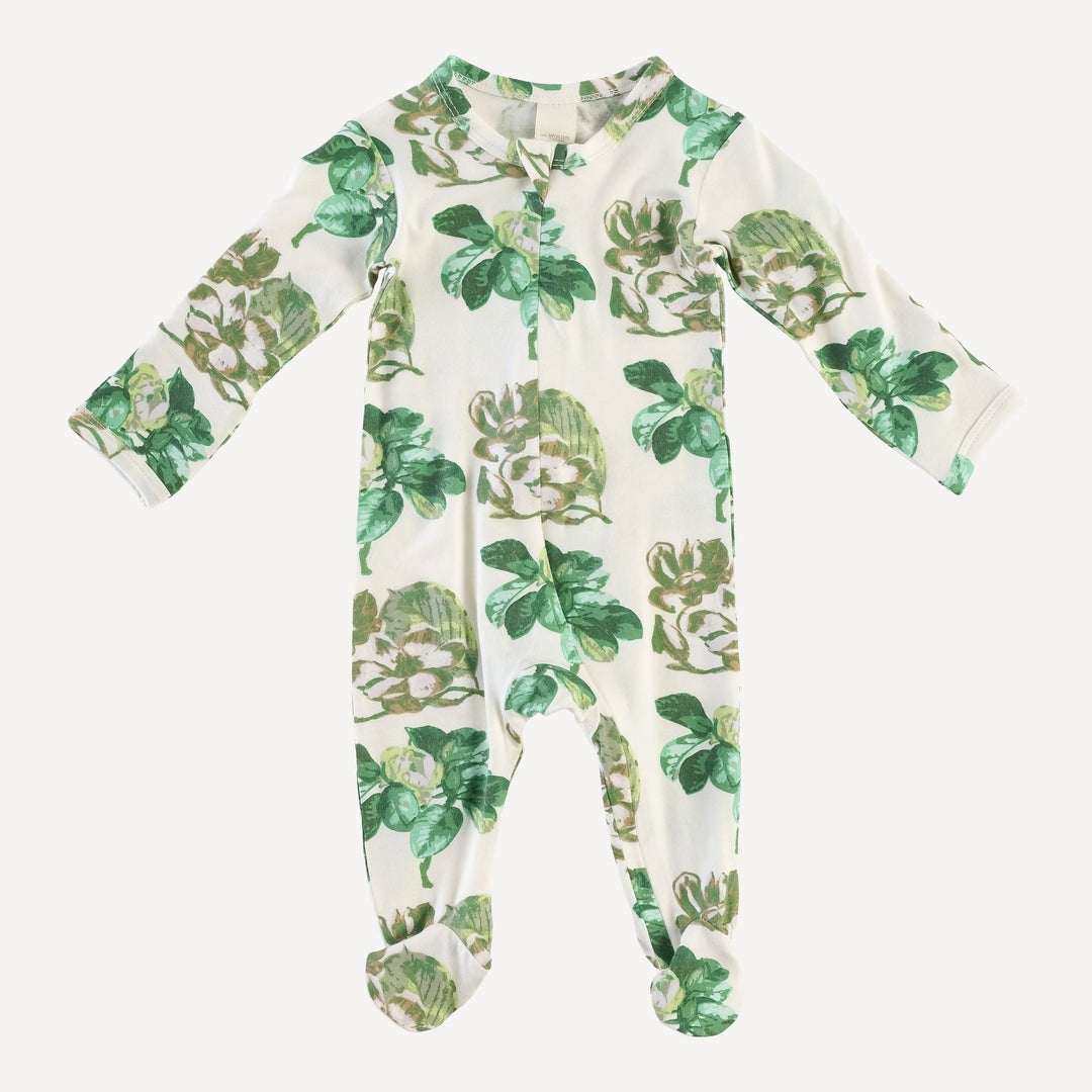 PREORDER long sleeve two way zipper footie | magnolia | modal