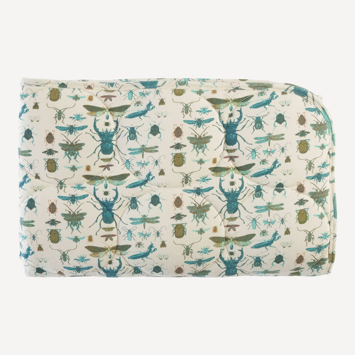 PREORDER classic circle quilt | aqua insects | modal