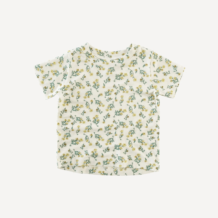 PREORDER short sleeve essential boxy tee | tiny chamomile | bamboo