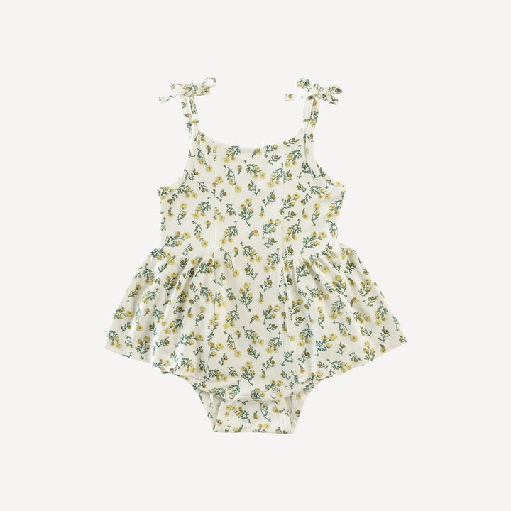 PREORDER spaghetti tie ballerina bubble | tiny chamomile | bamboo