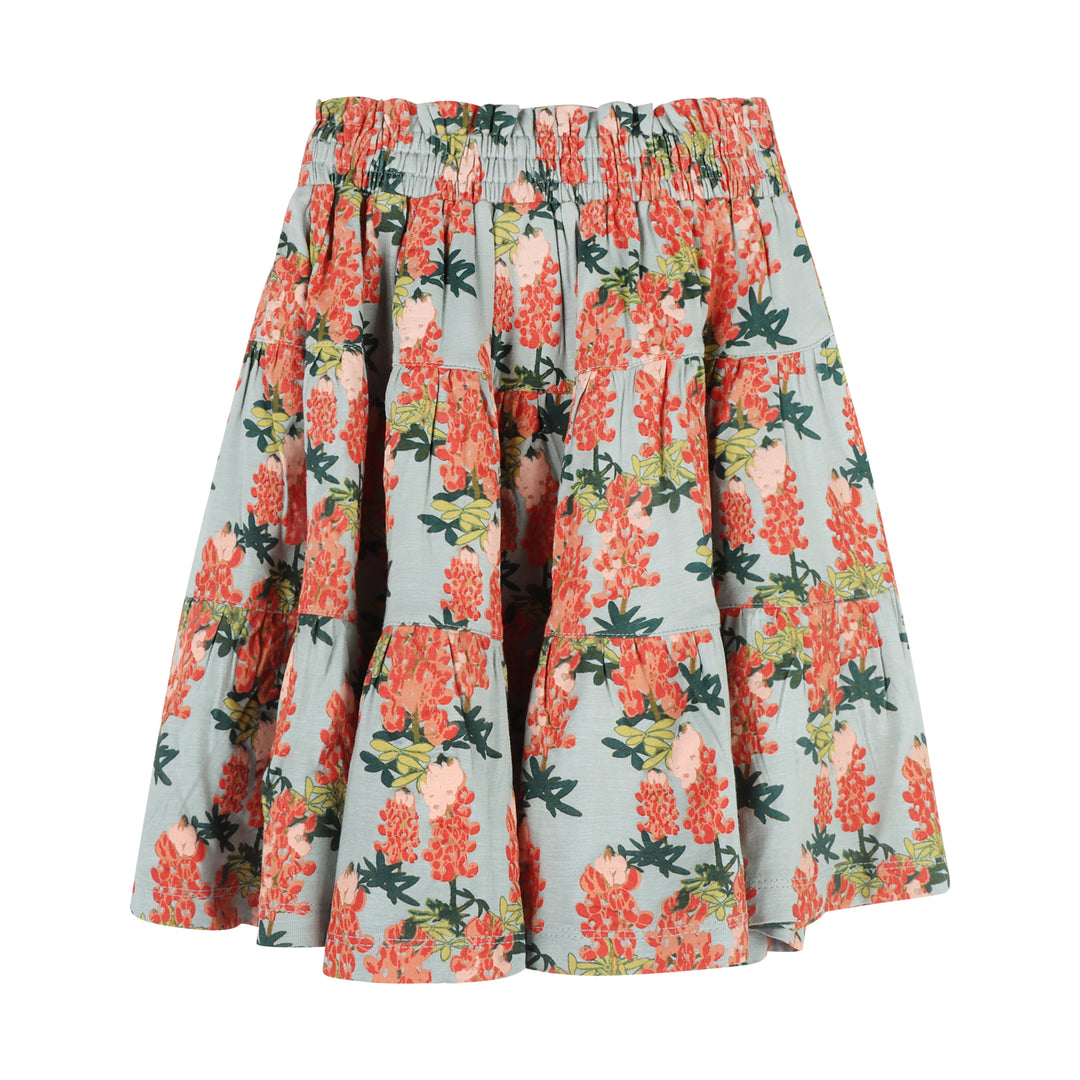 smocked tiered gathered maxi skirt | fall floral | bamboo