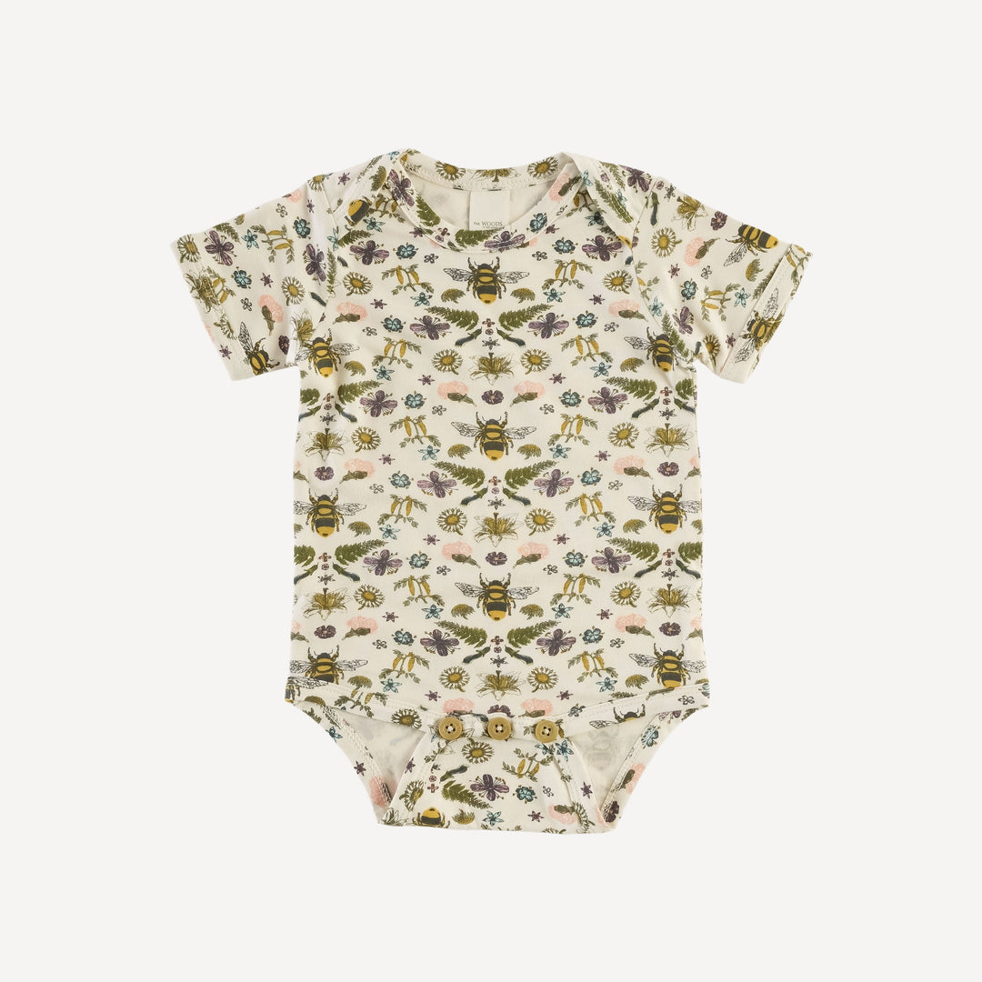 PREORDER short sleeve lap neck bodysuit | litho bee | modal