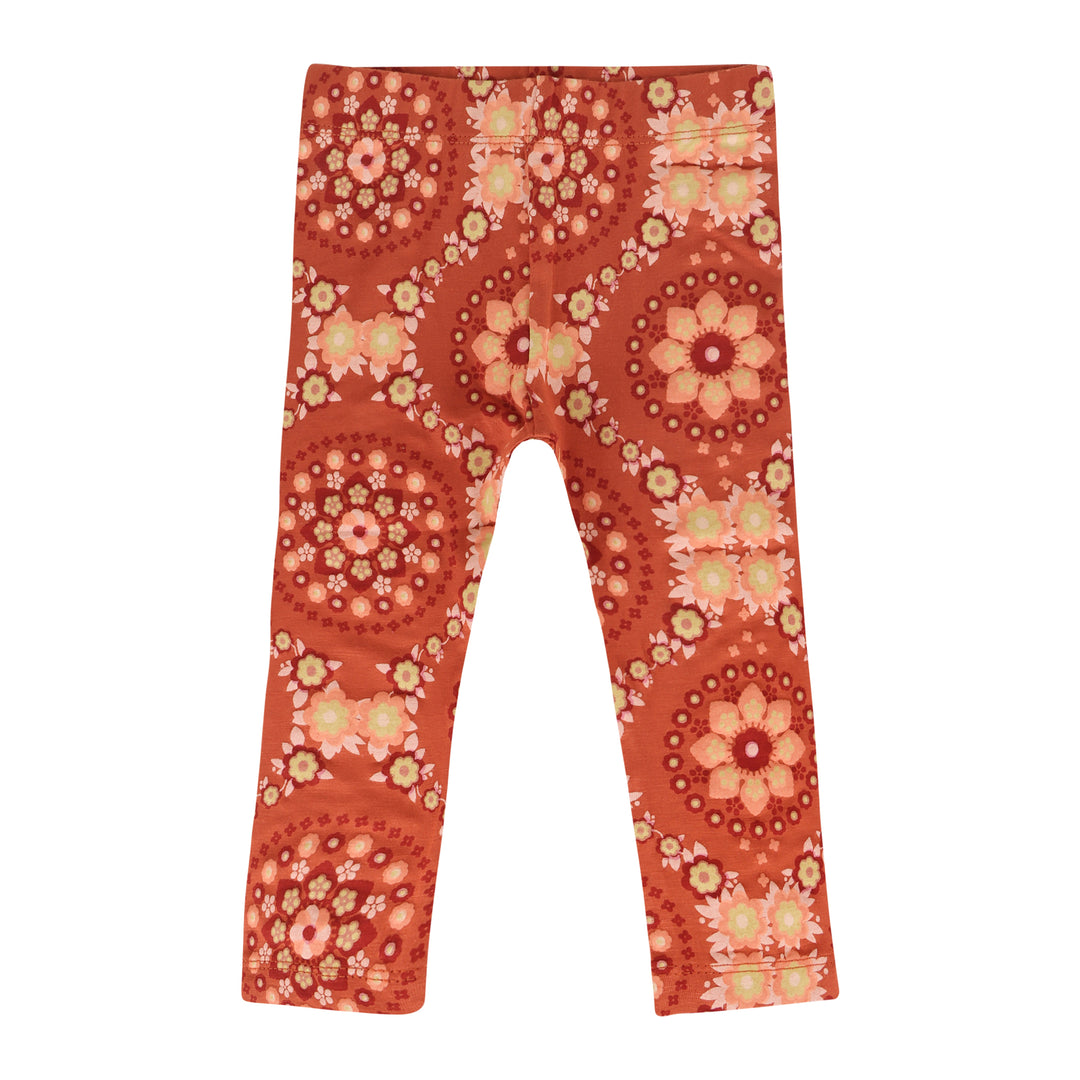 classic skinny legging | 70s floral wallpaper | bamboo