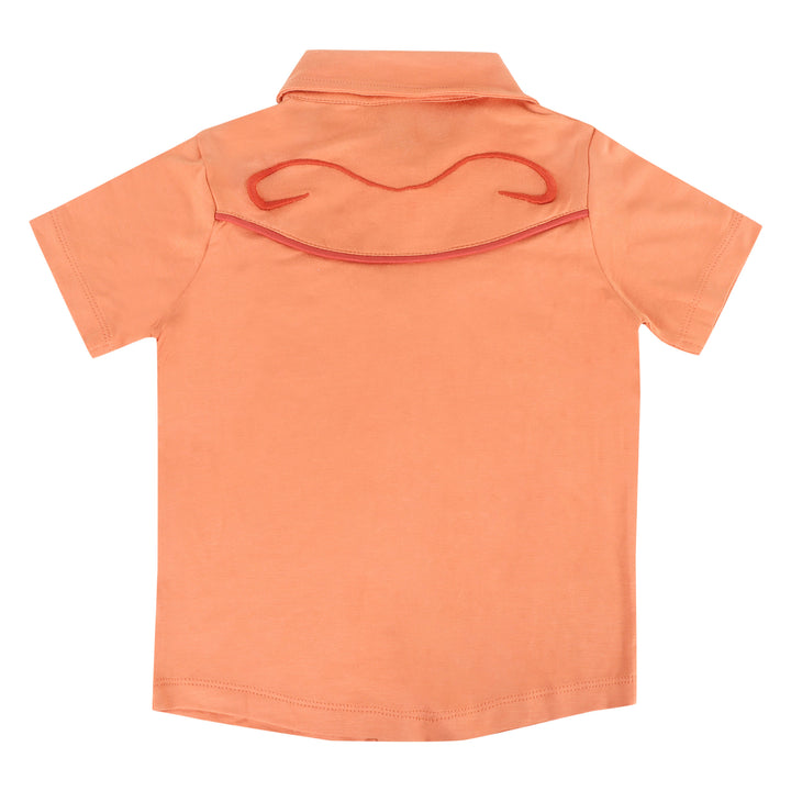 short sleeve embroidered urban cowboy shirt | melon | bamboo