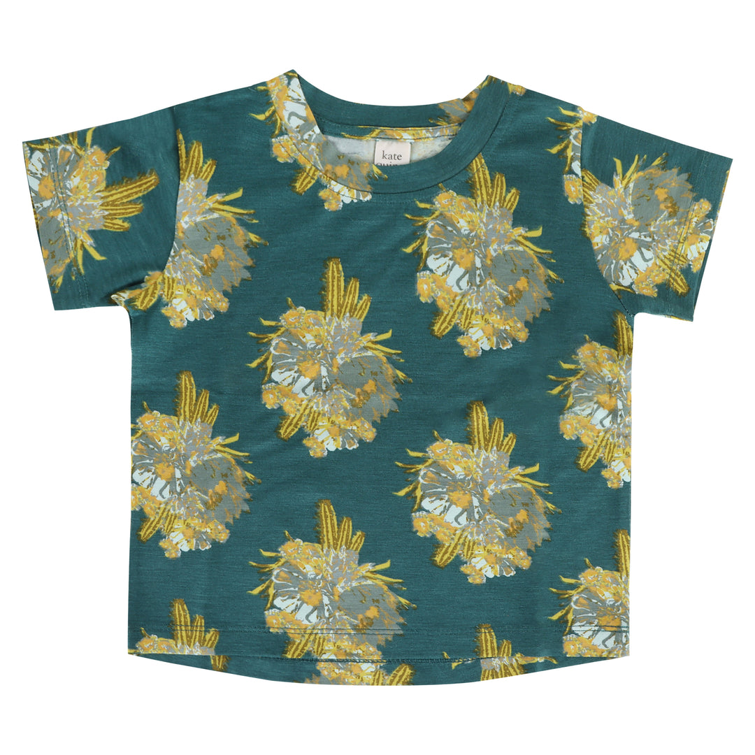 short sleeve essential boxy tee | cactus floral | bamboo