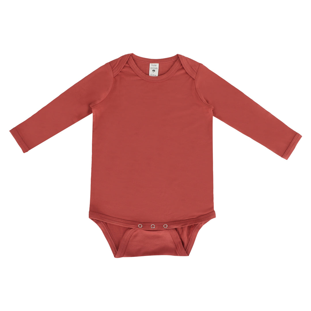 long sleeve lap neck bodysuit | tandoori spice | bamboo