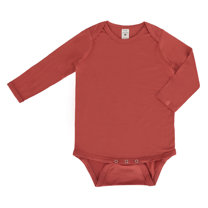 long sleeve lap neck bodysuit | tandoori spice | bamboo