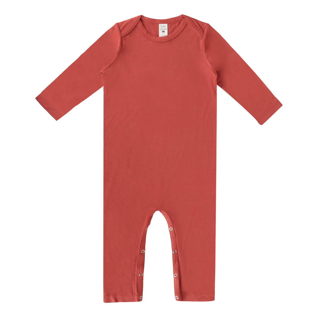 long sleeve lap neck jumpsuit | tandoori spice | bamboo
